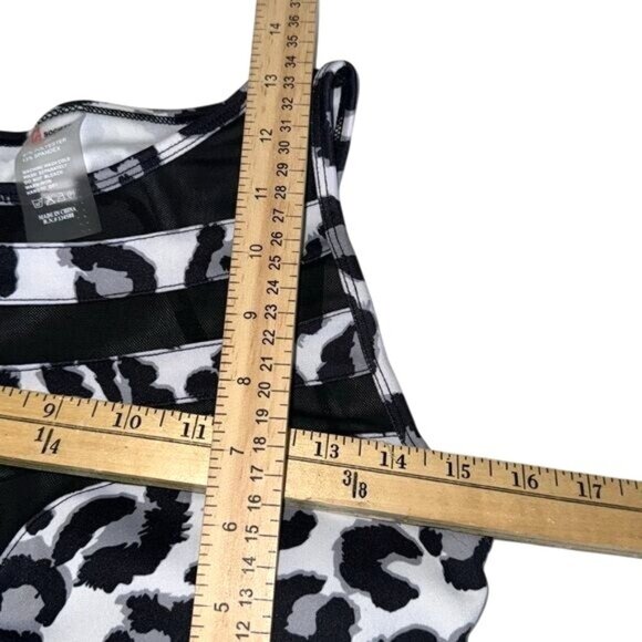 Leopard Print Mesh Insert Crop Top XL - Picture 5 of 5